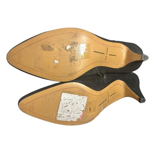 Dolce Vita Black Suede Pointed Toe Kitten Heel Ankle Boots Size 9.5 - Picture 11 of 12